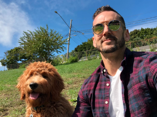Michael Byrnes and pup
